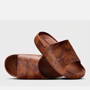 N Leather Like Nike Calm 2.0 Printed  Slides Sandal,Water FriendLy, Cinnamon